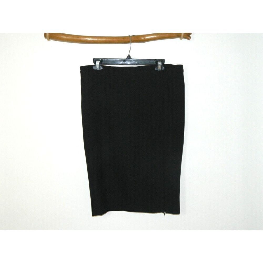 Zara Skirt Pencil Black Size Large Hem Front Zipper
